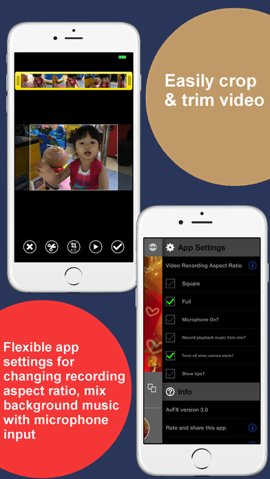 Screenshots of AvFX - awesome video effect, editor & background music edit for Instagram, Facebook, Youtube, Vine for iPhone