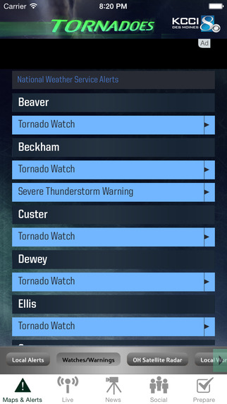 【免費天氣App】Tornadoes KCCI 8 Des Moines, Iowa-APP點子