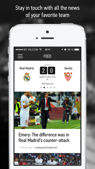 Real Live – Live Scores Results News for Madrid Team Fans