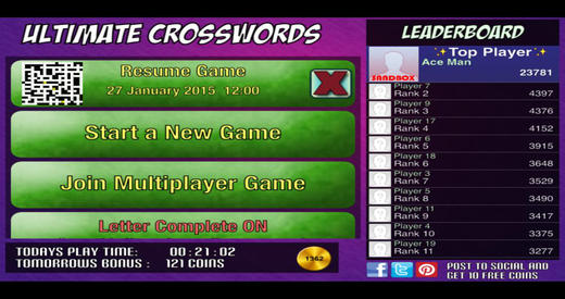 【免費遊戲App】Ultimate Crosswords HD-APP點子