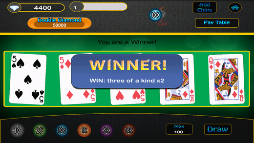 Double Diamond Video Poker - Jacks Aces Wild Deuces and all Poker Card Games