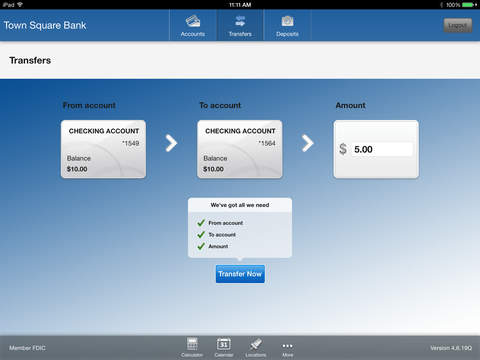 【免費財經App】Town Square Bank Optimized for the iPad-APP點子