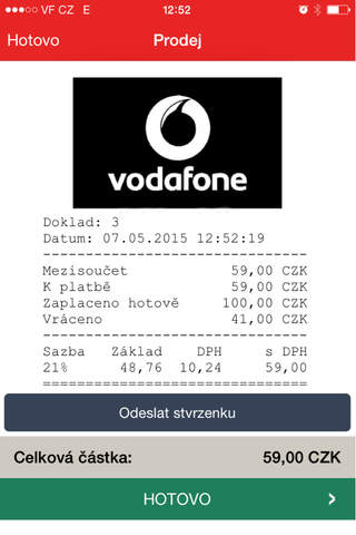 Vodafone ePokladna Lite screenshot 4