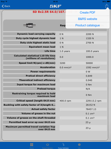 【免費商業App】SKF Ball and Roller Screws Calculator-APP點子