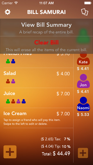 【免費工具App】Billy The Bill Samurai - Split your bill in one simple screen-APP點子