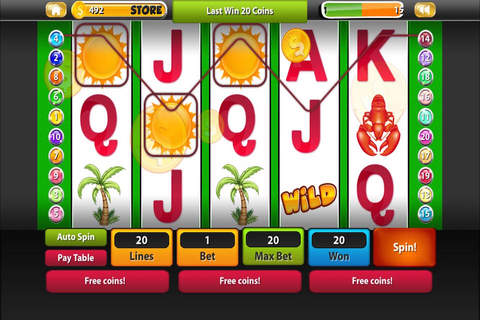 "A+" Beach Vacation Surfer Slots Quest Casino : World Tour of Las Vegas in Paradise screenshot 2