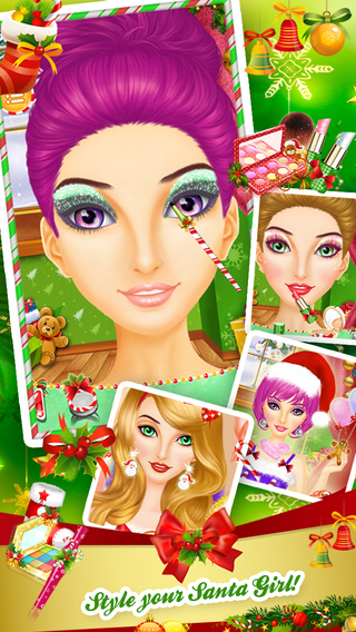 【免費遊戲App】Christmas Salon - XMas Santa Girl Makeup and Dress up Game in Real 3D Winter Snowfall-APP點子