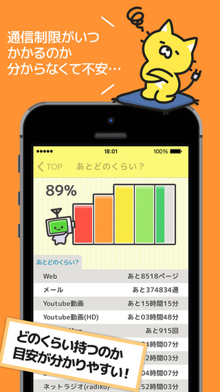 【免費娛樂App】STOP通信制限！通信量チェッカーで通信料節約！ for wifi & 3G LTE-APP點子