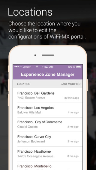 WiFi-MX Experience Zone Manager