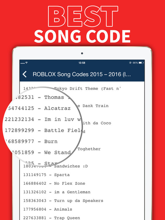 song codes for roblox 2018
