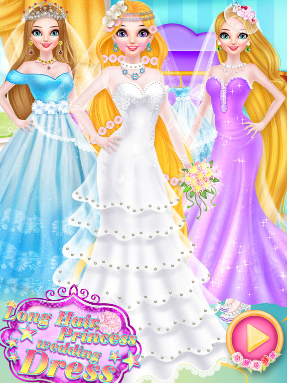 Свадебное платье Длинные волосы принцессы и макияж для iPad