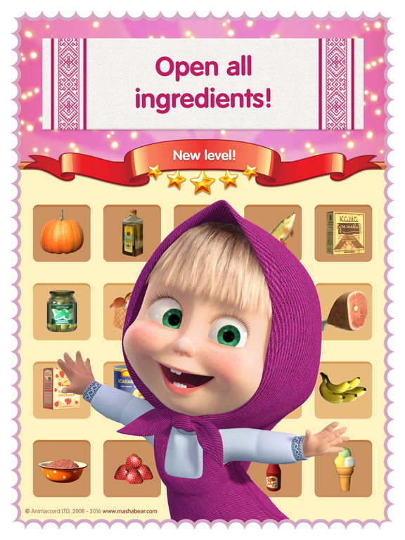Masha and the Bear diner dash and kitchen gamesscreeshot 2