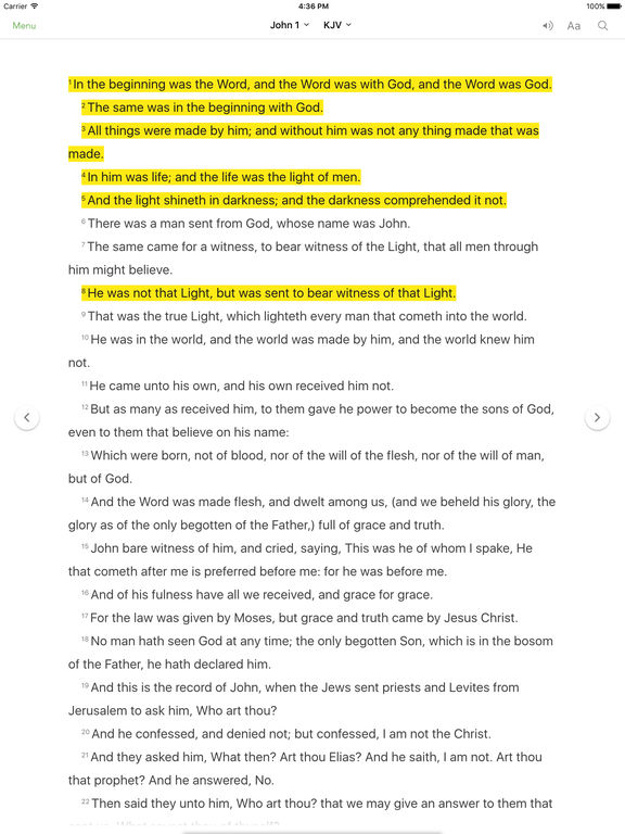 Screenshots of Bible for iPad