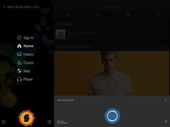 Screenshots of SoundHound for iPad