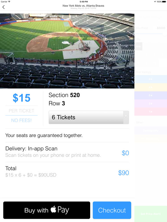 Screenshots of TickPick: No Fee Tickets | Sports, Concerts, Shows for iPad