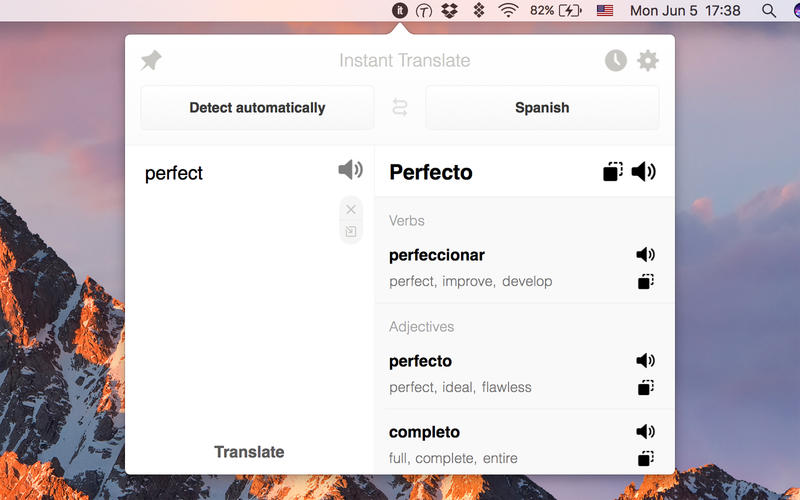 Screenshot Instant Translate — le traducteur, le dictionnaire