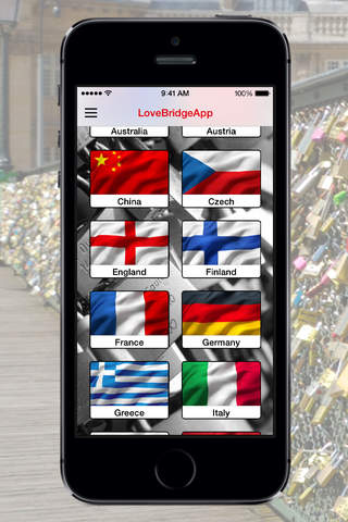 LoveBridge App - Love lock virtual - náhled