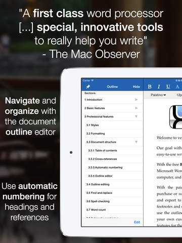 UX Write - A free word processor for Microsoft Word and HTML documents Screenshot