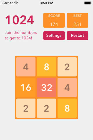 1024 number games HD - tile puzzle challenge progr - náhled