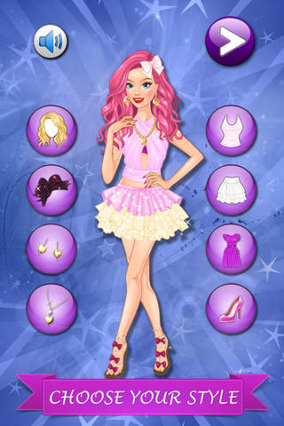 Cute Blonde Girl Sweet Dress - Makeover game for l - náhled