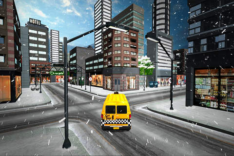 snow city taxi driver rush - náhled