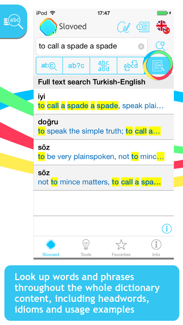 Turkish <-> English Slovoed Deluxe talking dictionary screenshot 2