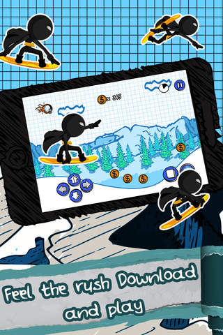 A Superhero Stickman Run - Amazing Mountain Snowbo - náhled