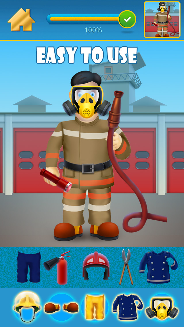 Fireman and Policeman Junior City Heroes - Copy and Draw Fire Rescue Maker Free Game screenshot 3