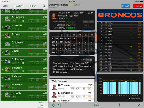 NFL Fantasy Football Cheat Sheet & Draft Kit 2015 screenshot 9