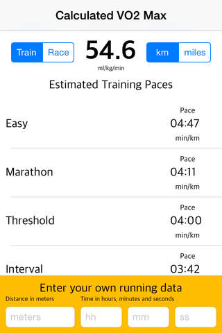 VO2max Calculator - náhled