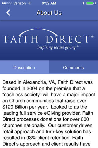 Faith Direct – eGiving for Churches - náhled