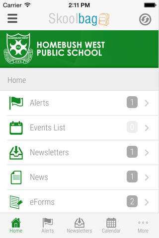 Homebush West Public School - Skoolbag - náhled