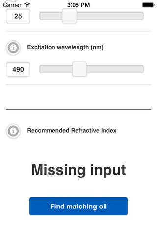 Immersion Oil Calculator - náhled