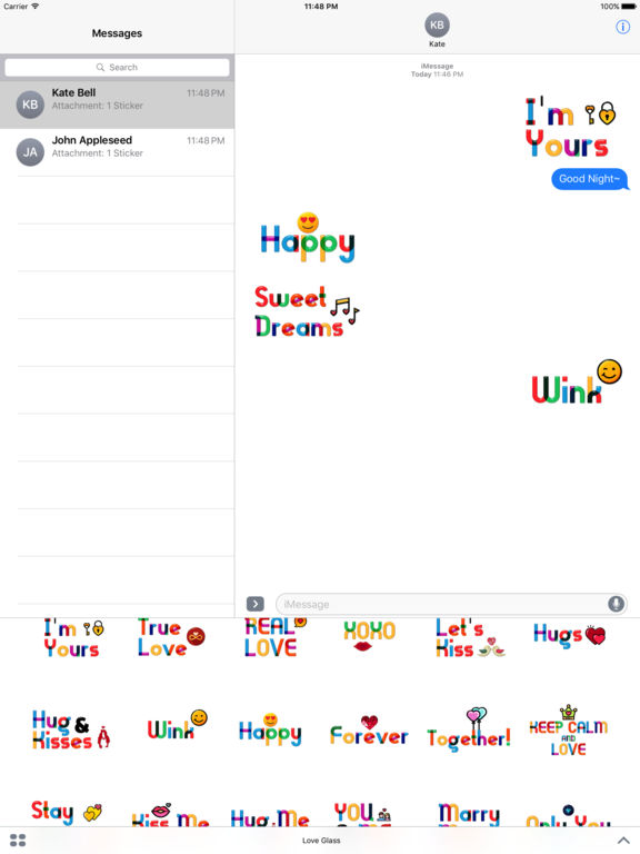 Lovely Colorful Glass Sensitive Word Stickers screenshot 7