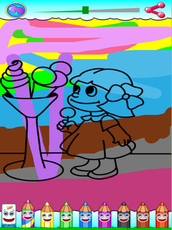 儿童涂鸦填色 - 多彩荧光绘画图免费游戏