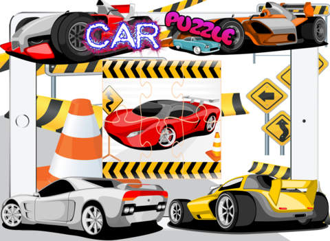 Car Race and Motor Tuck Jigsaw Puzzle for Kid Boy - náhled