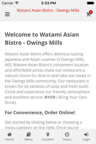 Watami Asian Bistro - Owings Mills Online Ordering - náhled