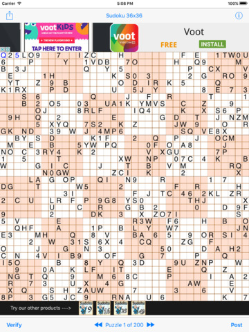 Sudoku 36x36 (for iPad) - náhled