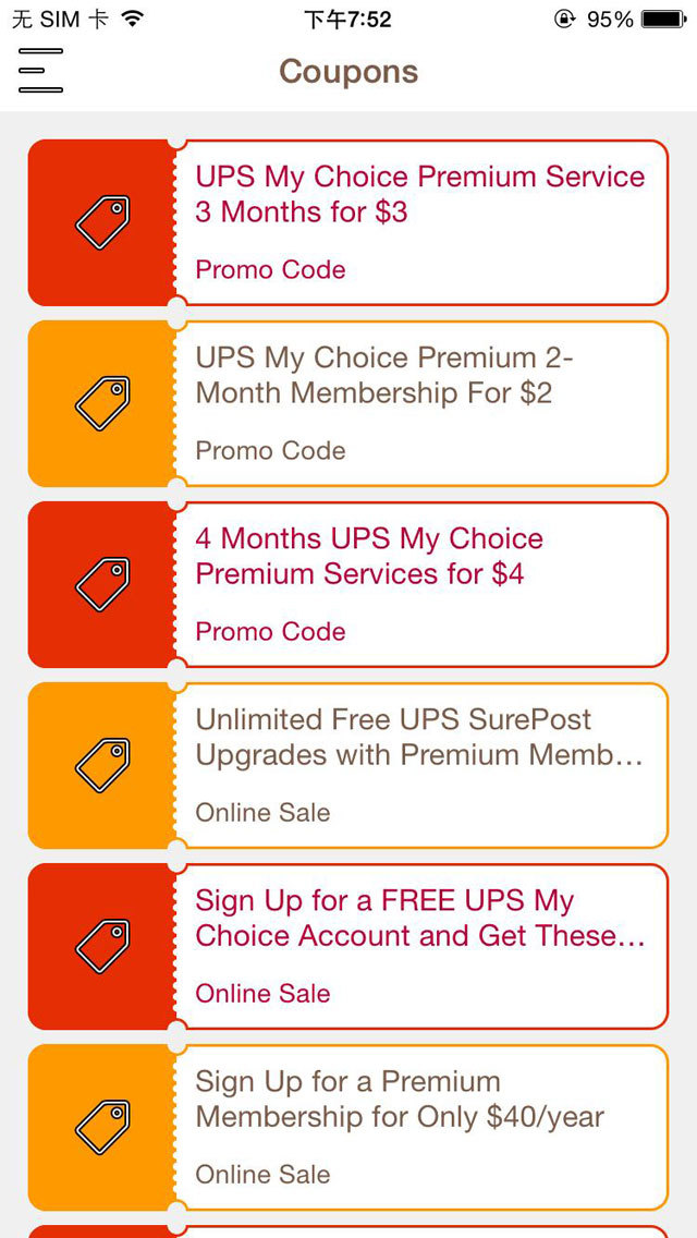 Coupons for UPS My Choice Apps 148Apps