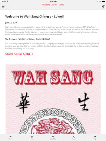 Wah Sang Chinese - Lowell Online Ordering - náhled