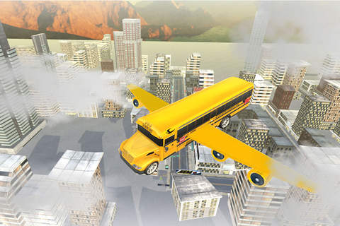 Flying School bus simulator 3D free - school kids - náhled