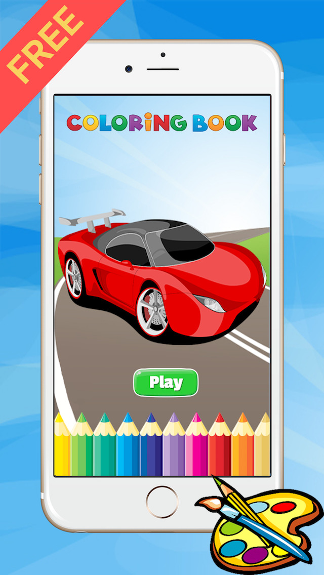 super car coloring book  vehicle drawing for kid free game