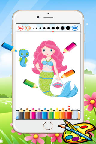 Princess & Mermaid Coloring Book - All In 1 Sea Dr - náhled