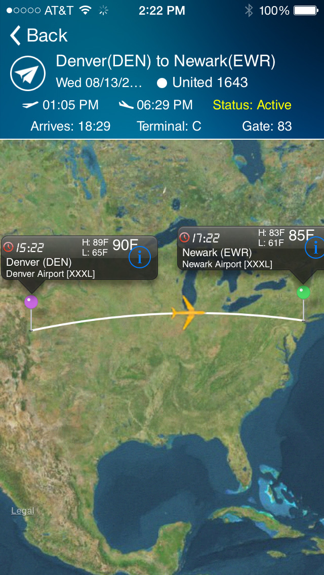 Newark Airport (EWR) + Radar screenshot 1