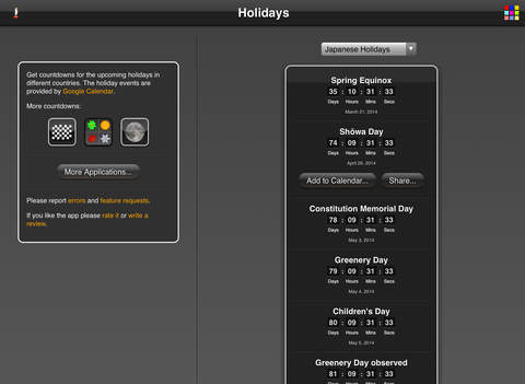 Holidays Countdown screenshot 8
