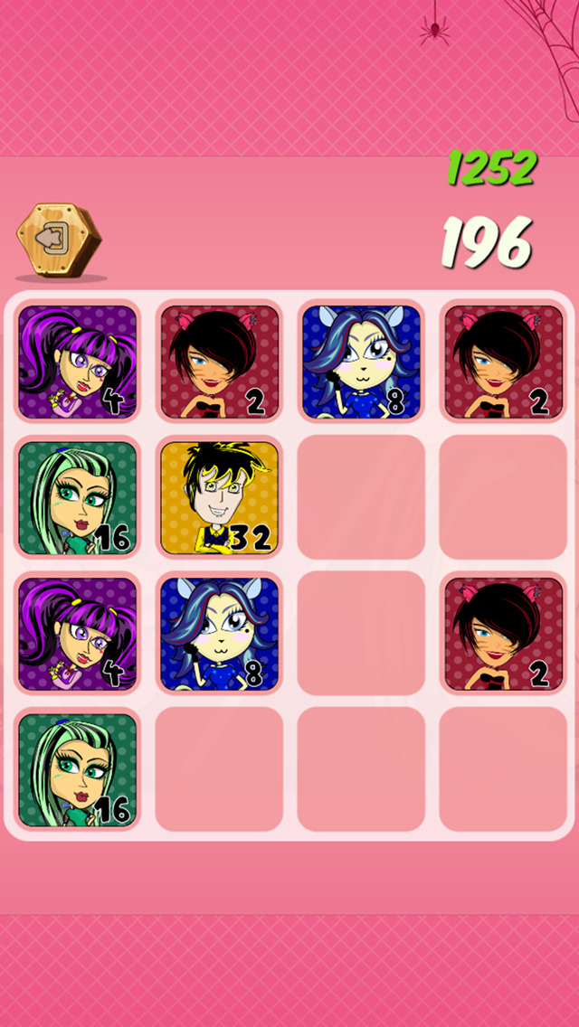 2048 Monster Girls and Boys : “ The High School Halloween Puzzle Edition ” screenshot 2