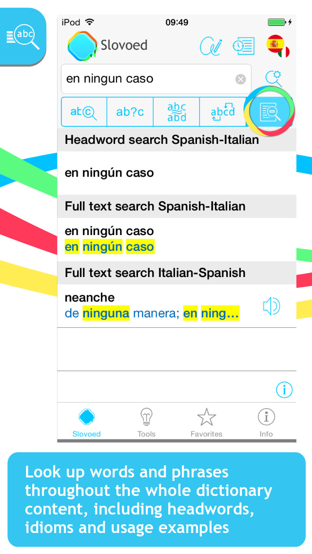 Italian <-> Spanish Slovoed Compact talking dictionary screenshot 2
