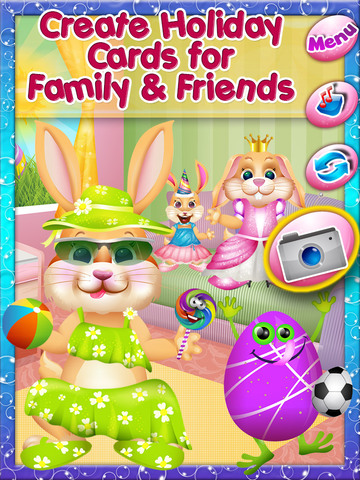 Easter Bunny Dress Up and Card Maker - Decorate Funny Bunnies & Eggs ...