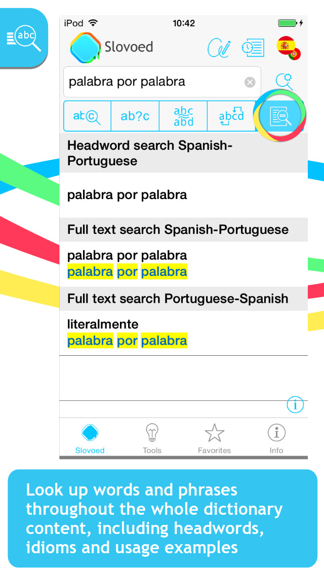 Spanish <-> Portuguese Slovoed Compact talking dictionary screenshot 2