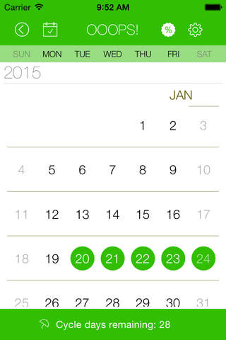 Ooops! - women's calendar menstrual cycle - náhled